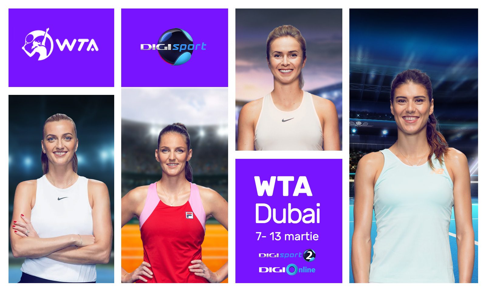 Digi Sport transmite în direct turneul de tenis WTA de la Dubai