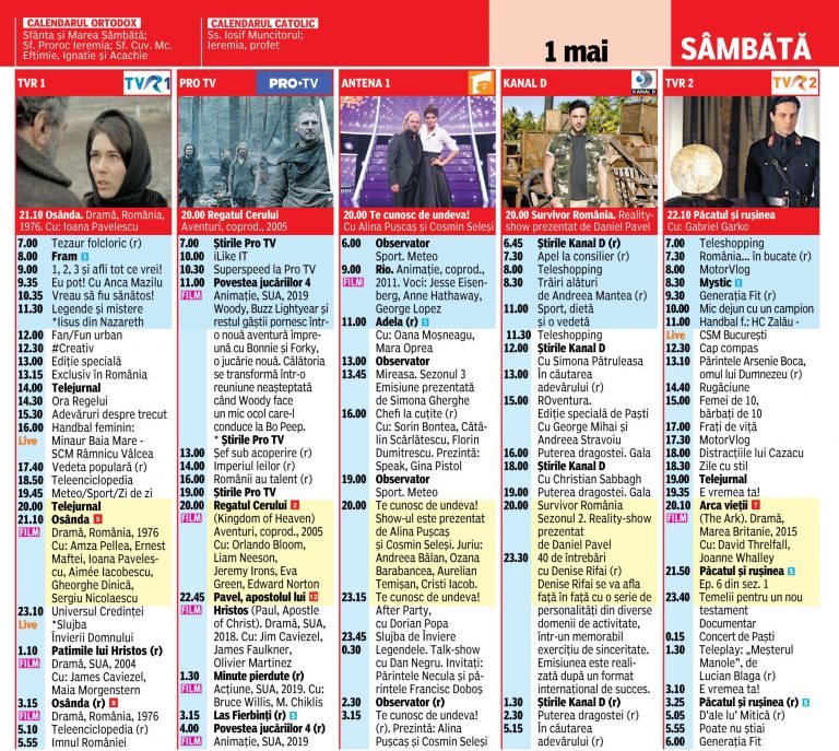PROGRAM TV AZI visual data 7